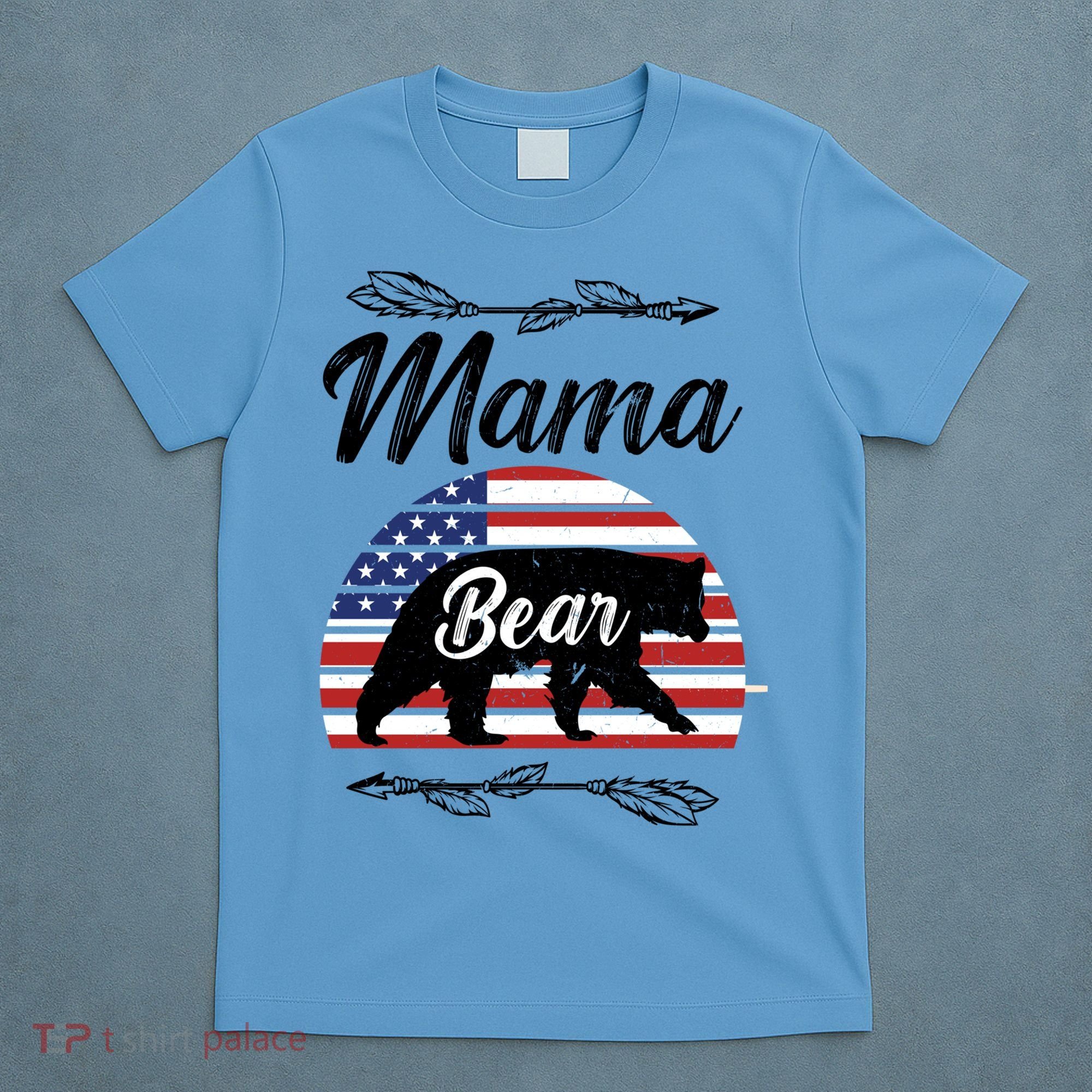 Mama Bear American Flag Funny Gift T-Shirt