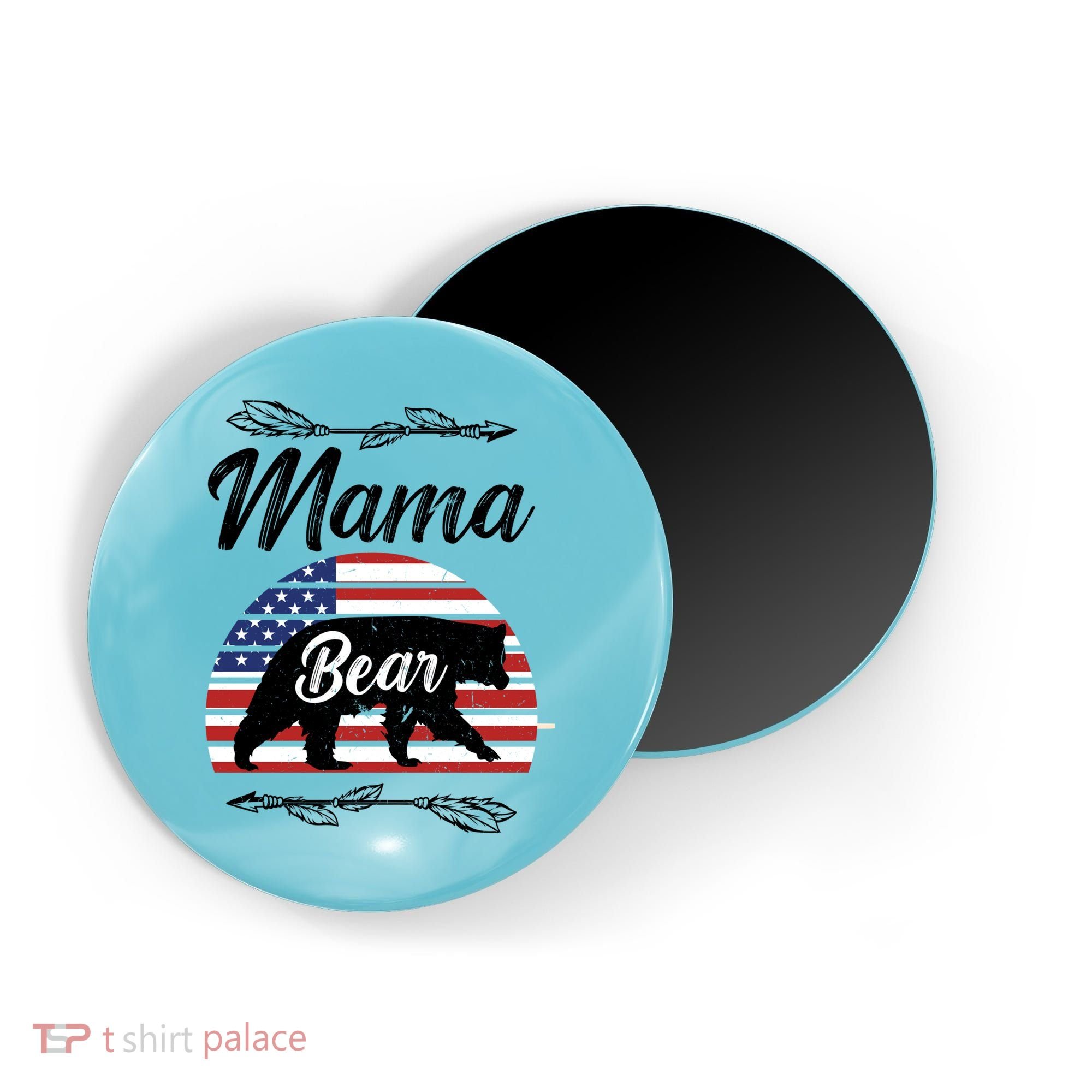 Mama Bear American Flag Funny Gift Magnet