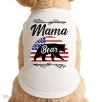 Mama Bear American Flag Funny Gift Doggie Tank thumb 0