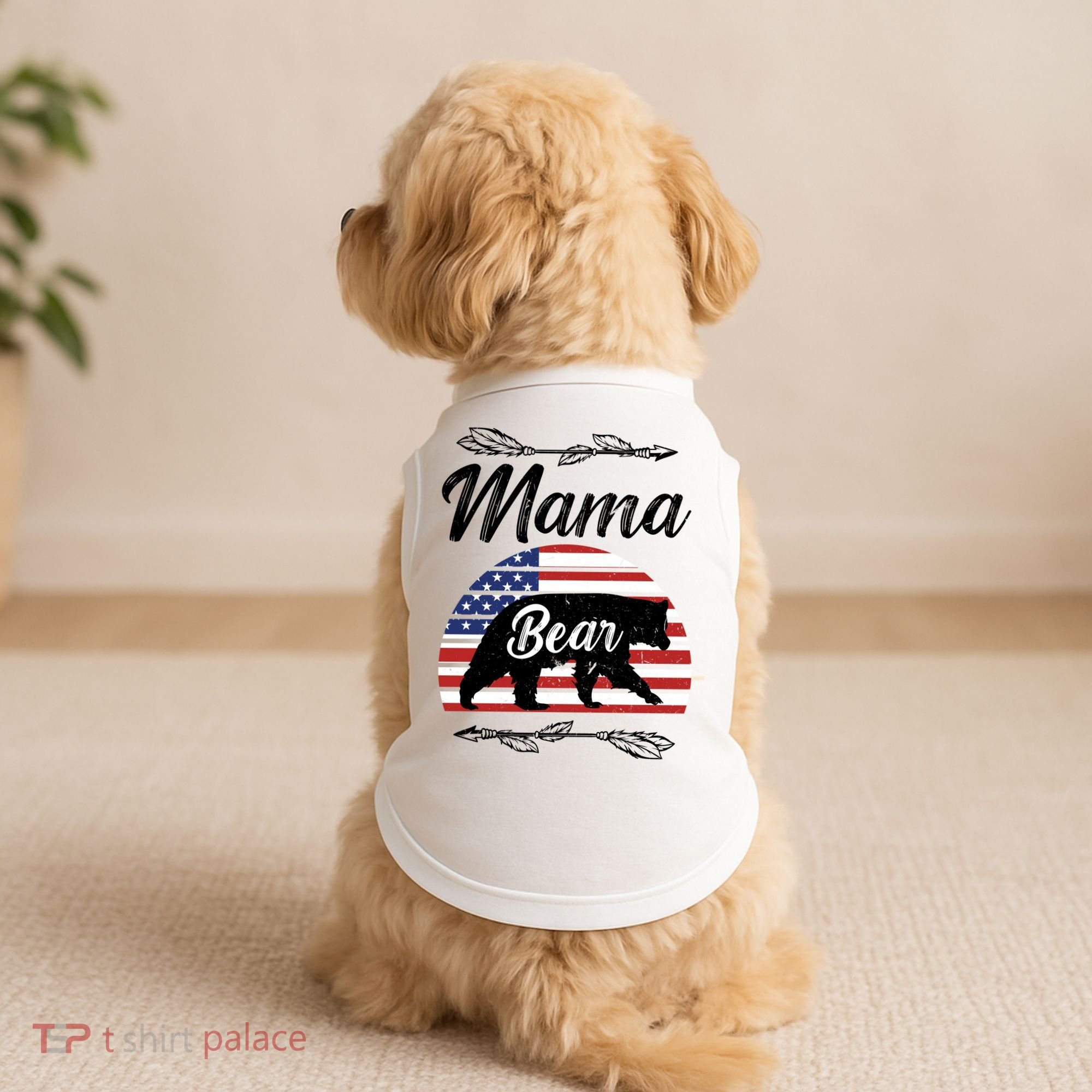 Mama Bear American Flag Funny Gift Doggie Tank