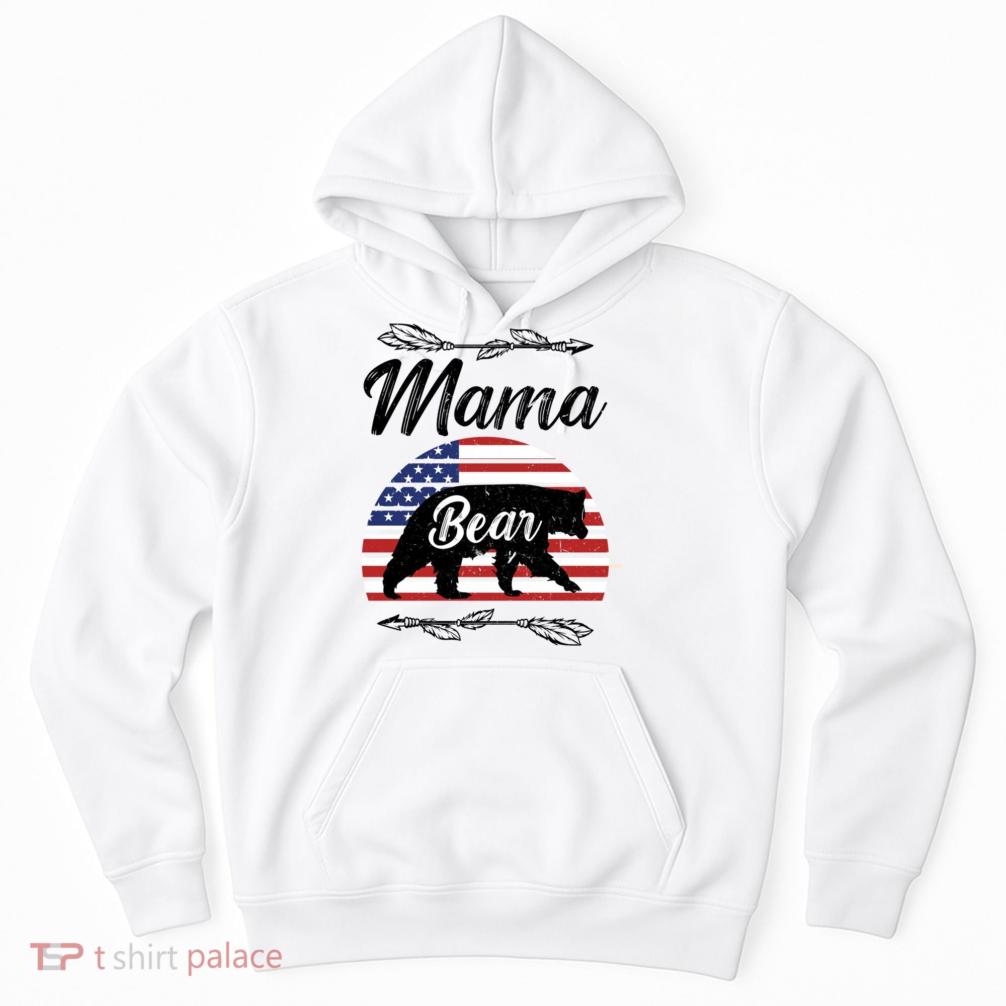 Mama Bear American Flag Funny Gift Hoodie