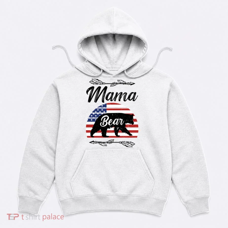 Mama Bear American Flag Funny Gift Hoodie