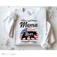 Mama Bear American Flag Funny Gift Sweatshirt thumb 2