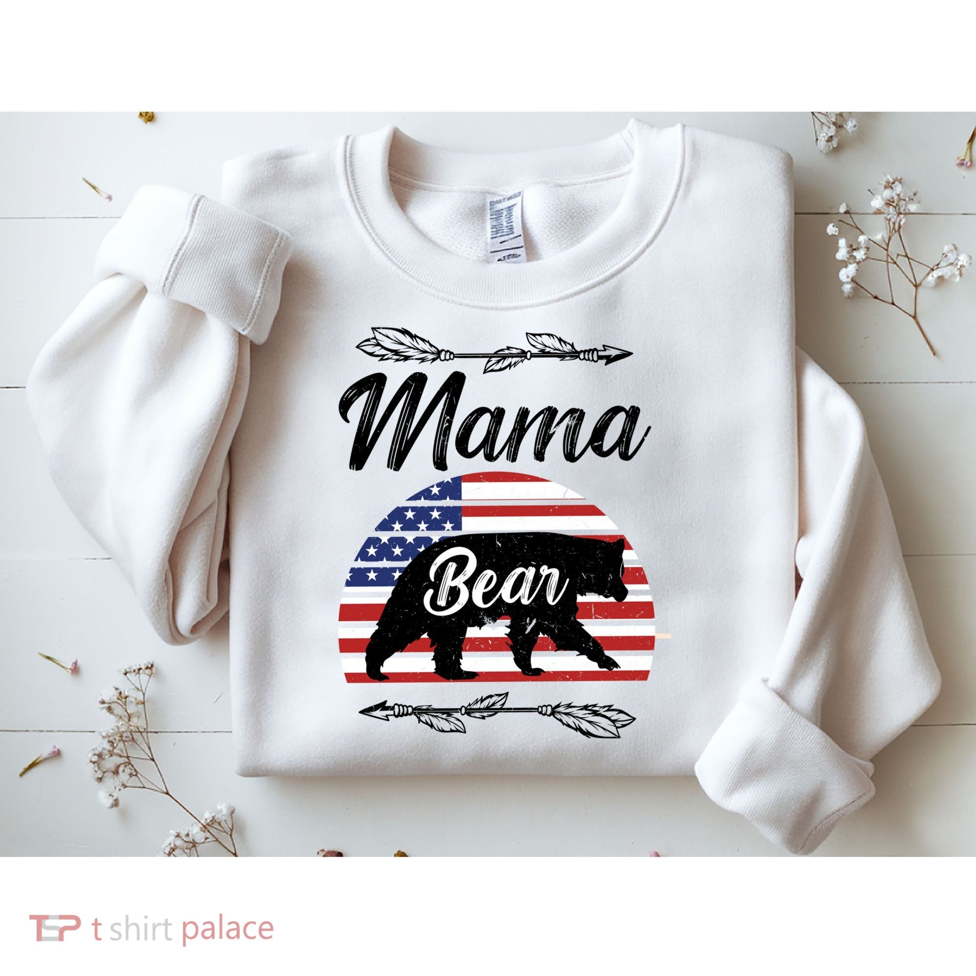 Mama Bear American Flag Funny Gift Sweatshirt