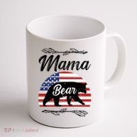 Mama Bear American Flag Funny Gift Coffee Mug thumb 1