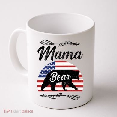 Mama Bear American Flag Funny Gift Coffee Mug