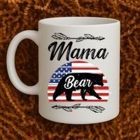 Mama Bear American Flag Funny Gift Coffee Mug thumb 2