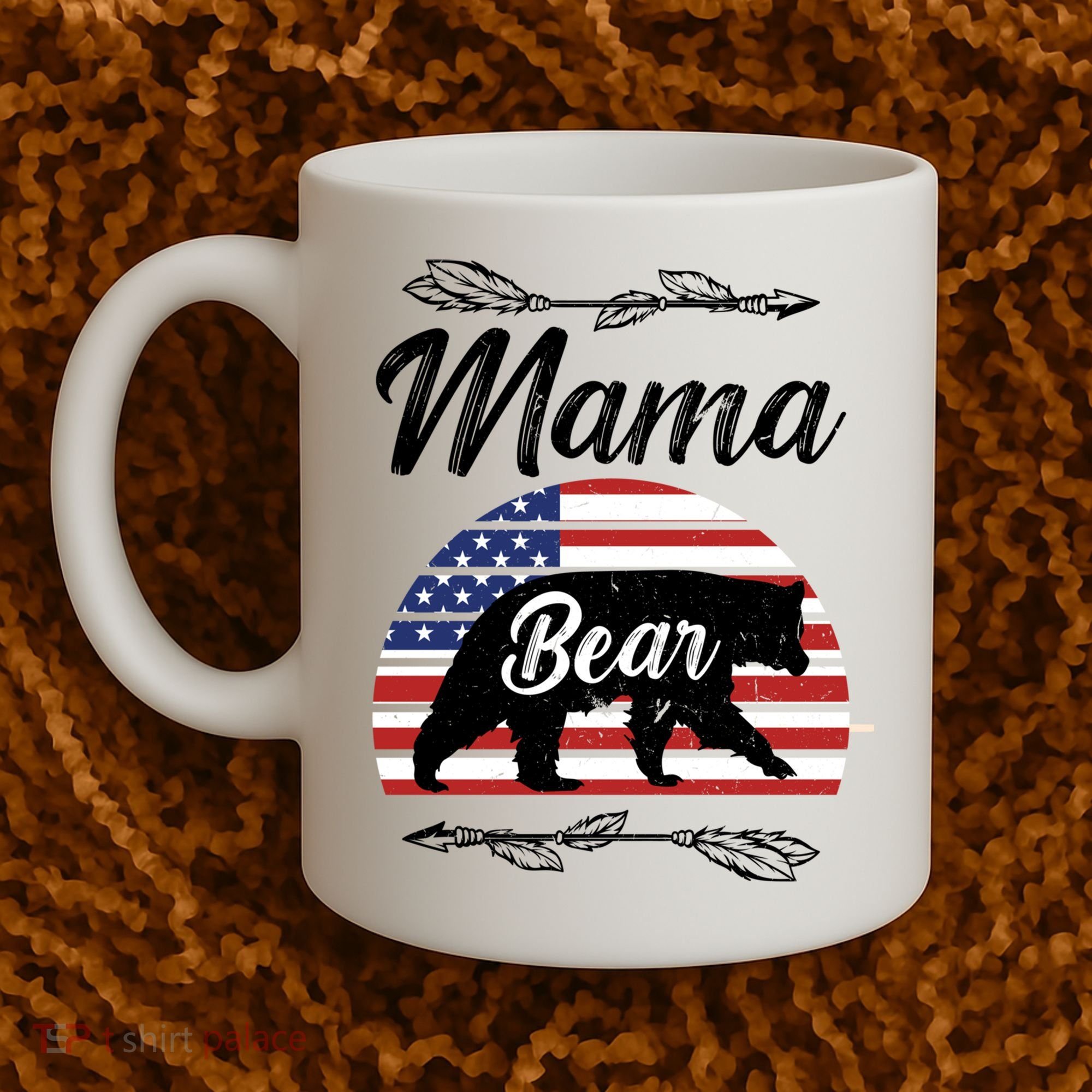 Mama Bear American Flag Funny Gift Coffee Mug