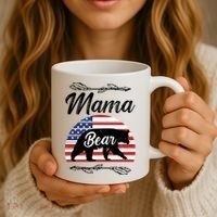 Mama Bear American Flag Funny Gift Coffee Mug thumb 3