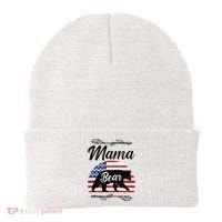 Mama Bear American Flag Funny Gift Beanie thumb 0