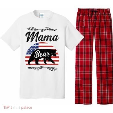 Mama Bear American Flag Funny Gift Pajama Set