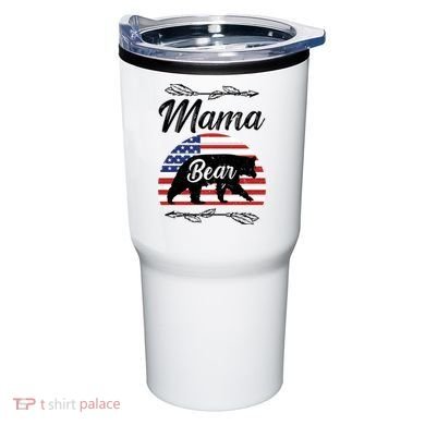 Mama Bear American Flag Funny Gift Tumbler