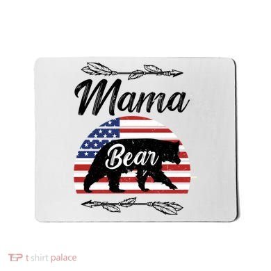 Mama Bear American Flag Funny Gift Mousepad