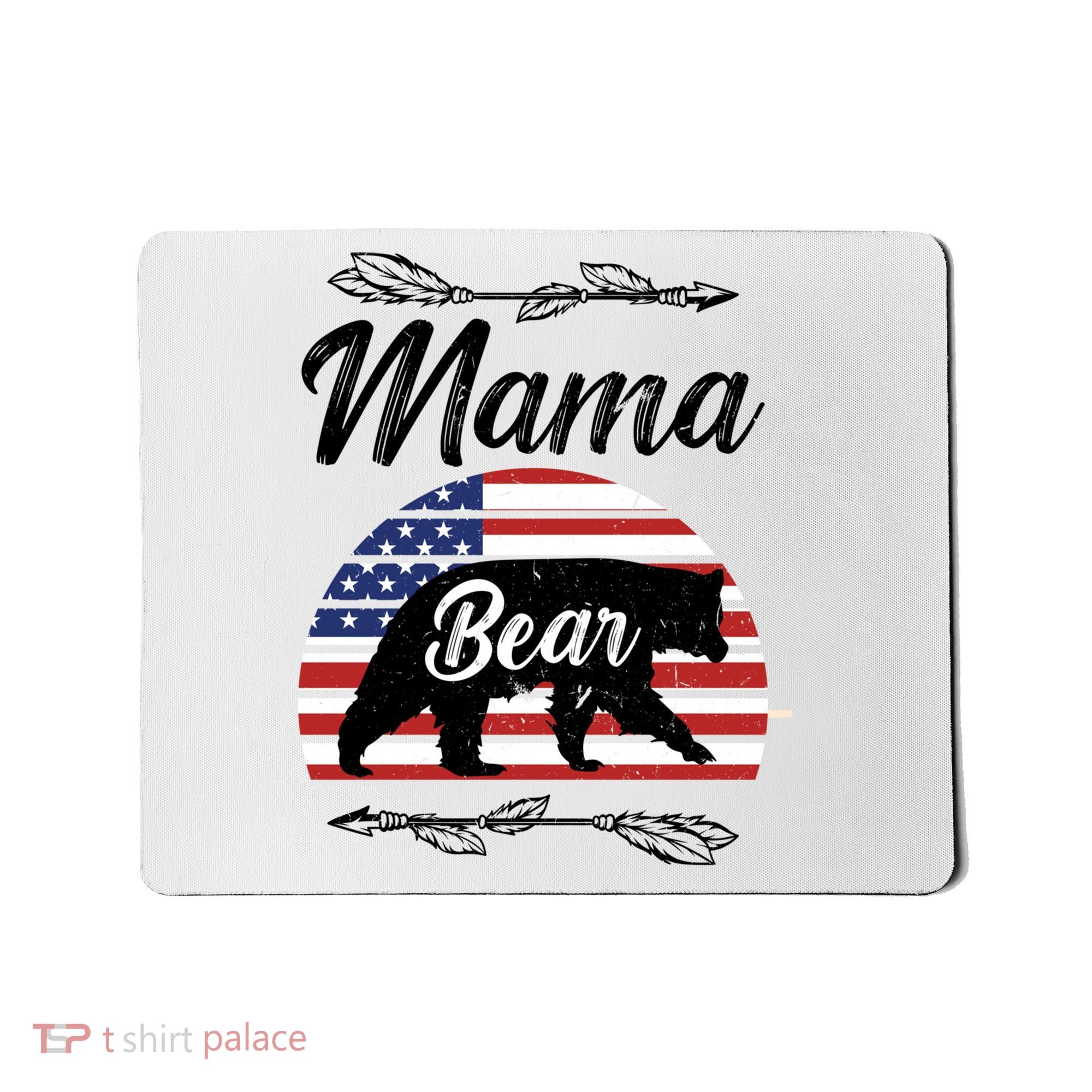 Mama Bear American Flag Funny Gift Mousepad
