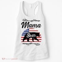 Mama Bear American Flag Funny Gift Women's Tank Top thumb 0