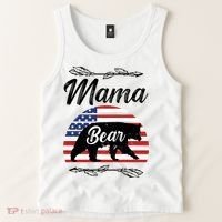 Mama Bear American Flag Funny Gift Tank Top thumb 2