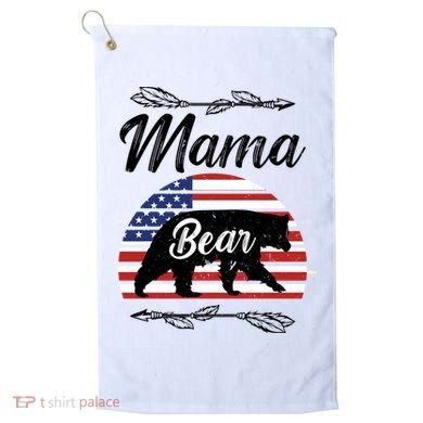 Mama Bear American Flag Funny Gift Golf Towel