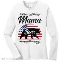 Mama Bear American Flag Funny Gift Women's Long Sleeve Shirt thumb 0