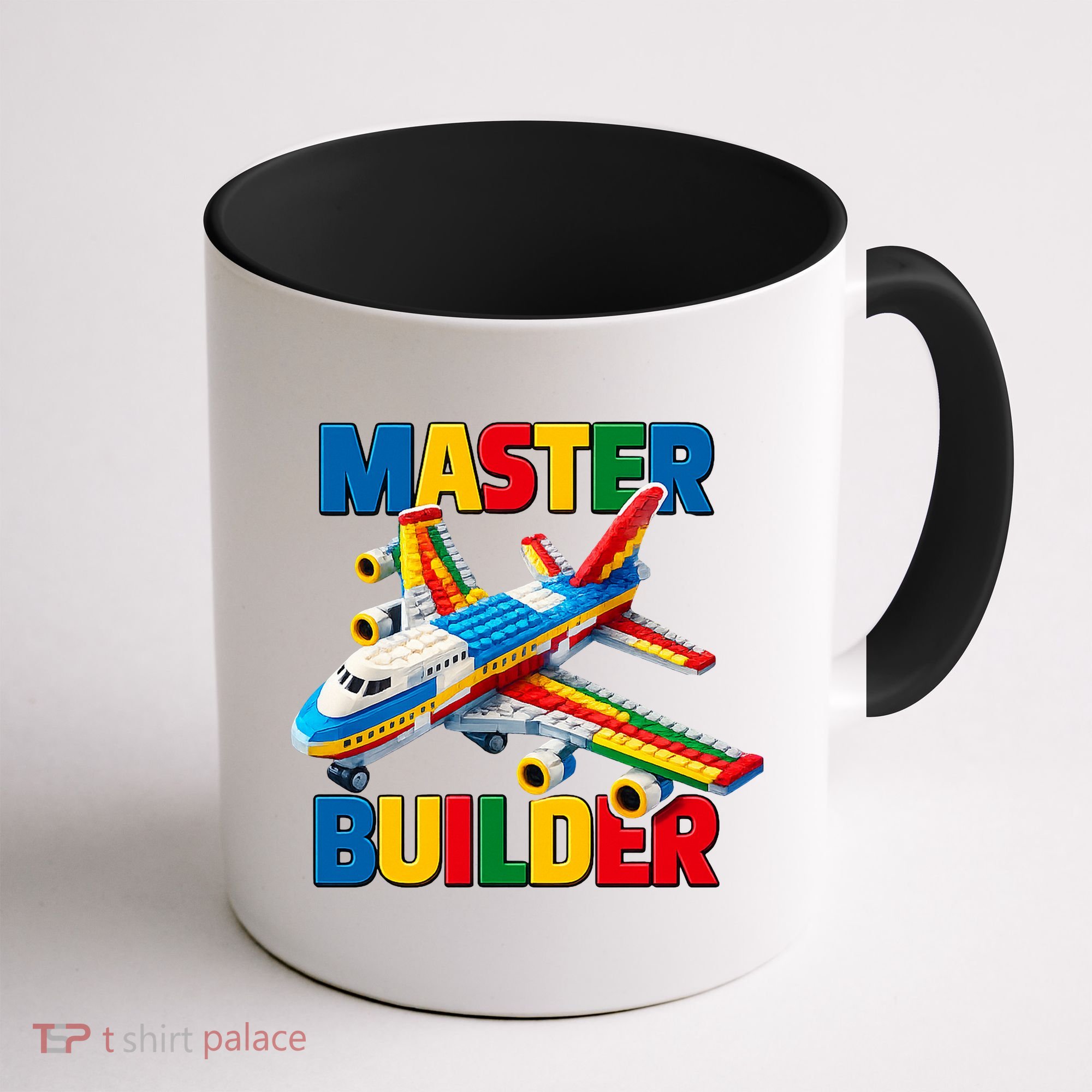 Master Builder Airplane Toy Building Blocks Brick Coffee Mug