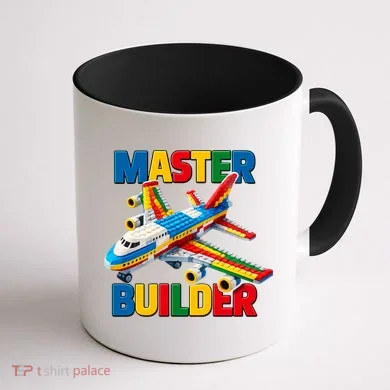 Master Builder Airplane Toy Building Blocks Brick Coffee Mug back
