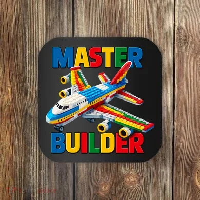 Master Builder Airplane Toy Building Blocks Brick Coaster