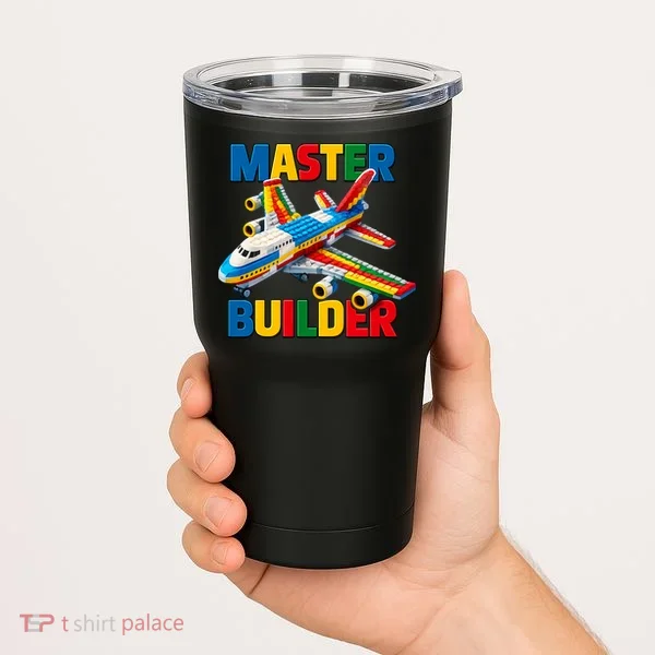 Master Builder Airplane Toy Building Blocks Brick Tumbler