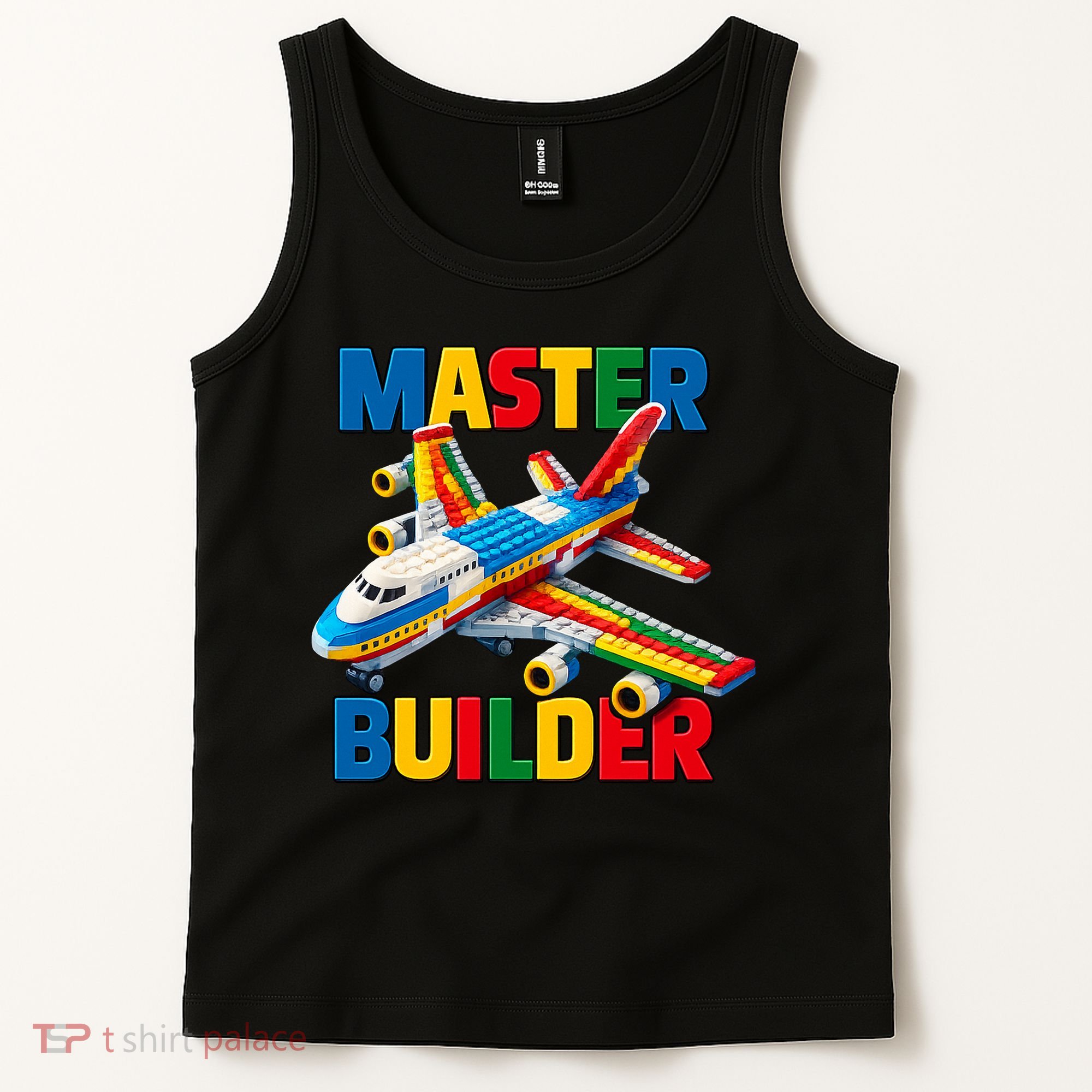 Master Builder Airplane Toy Building Blocks Brick Tank Top