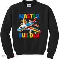 Master Builder Airplane Toy Building Blocks Brick Kids Sweatshirt thumb 0