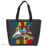 Master Builder Airplane Toy Building Blocks Brick Tote Bag thumb 0