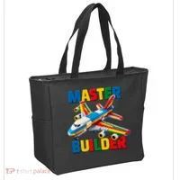 Master Builder Airplane Toy Building Blocks Brick Tote Bag thumb 2