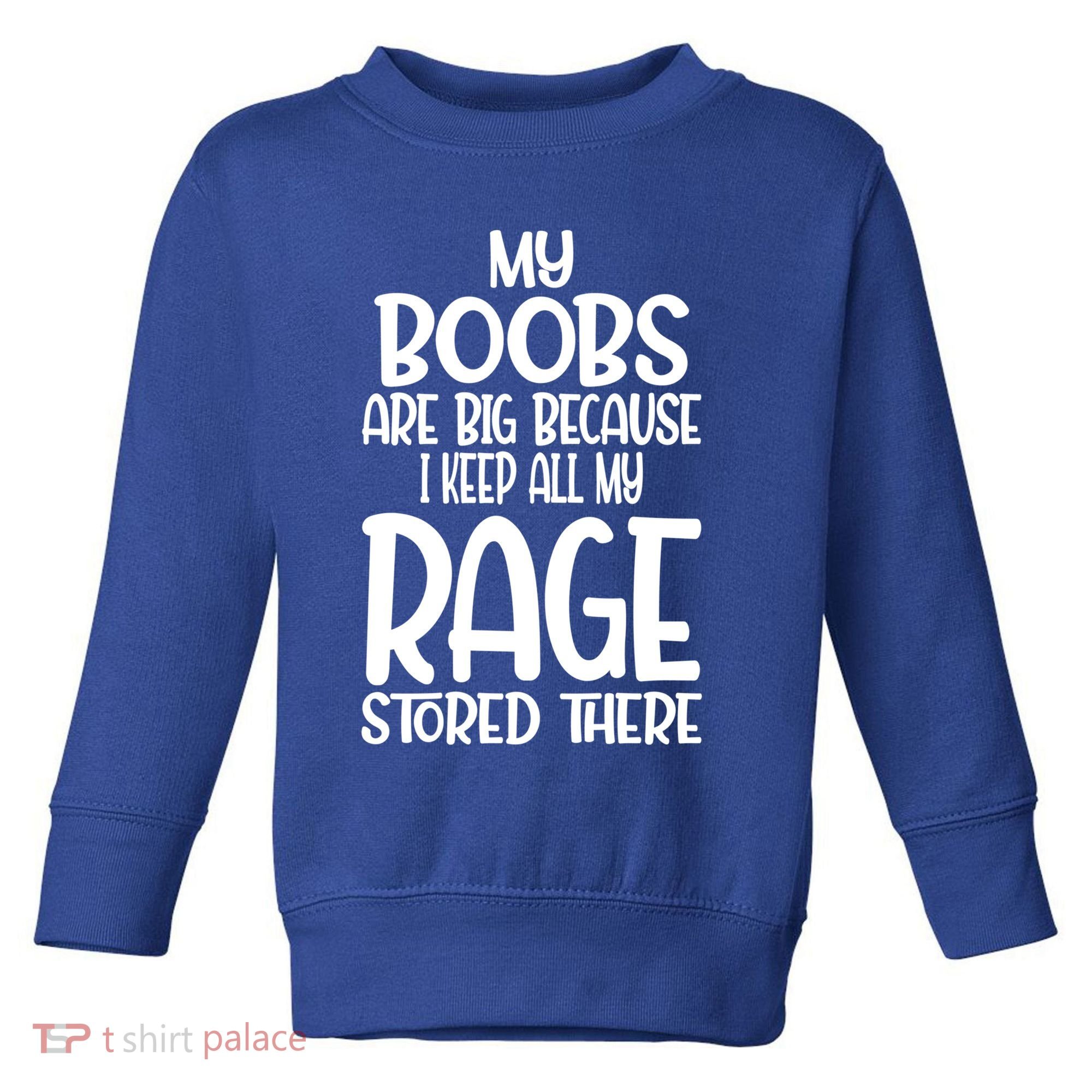 My Boobs Are Big Because I Keep All My Rage Stored There Cute Gift Toddler Sweatshirt