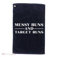 Messy Buns And Target Runs Golf Towel thumb 0