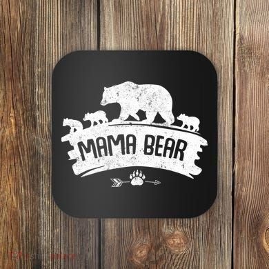 Mama Bear And Three Cubs Coaster