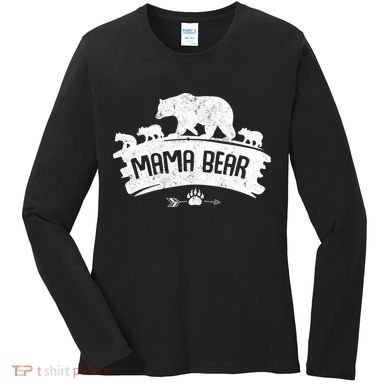 Mama Bear And Three Cubs Women's Long Sleeve Shirt