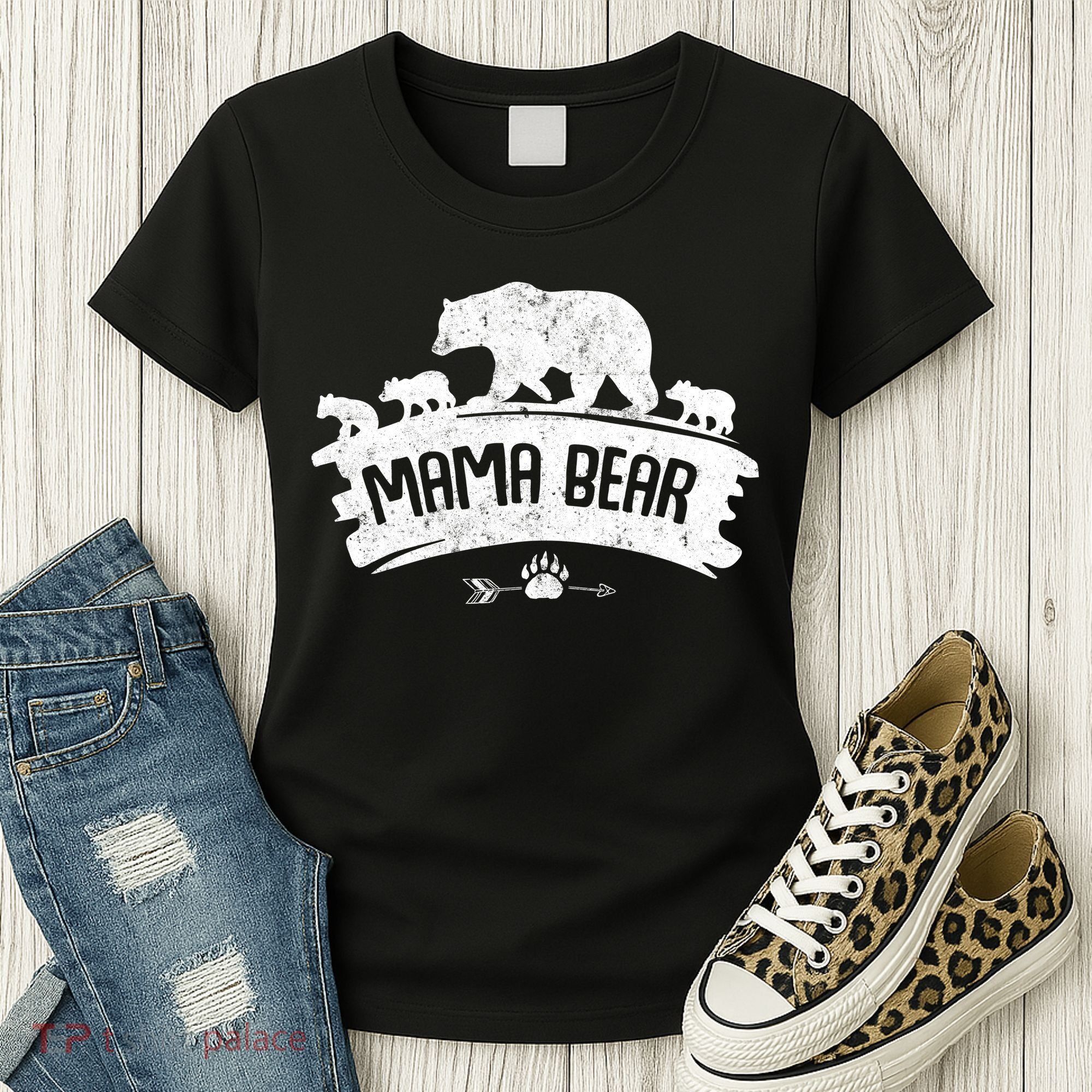 Mama Bear And Three Cubs Women's T-Shirt