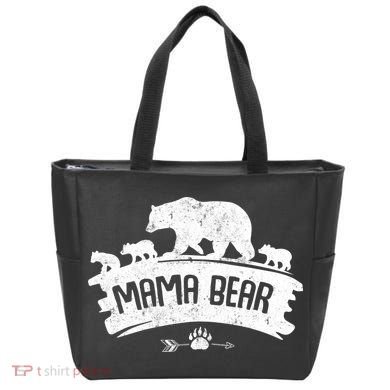 Mama Bear And Three Cubs Tote Bag