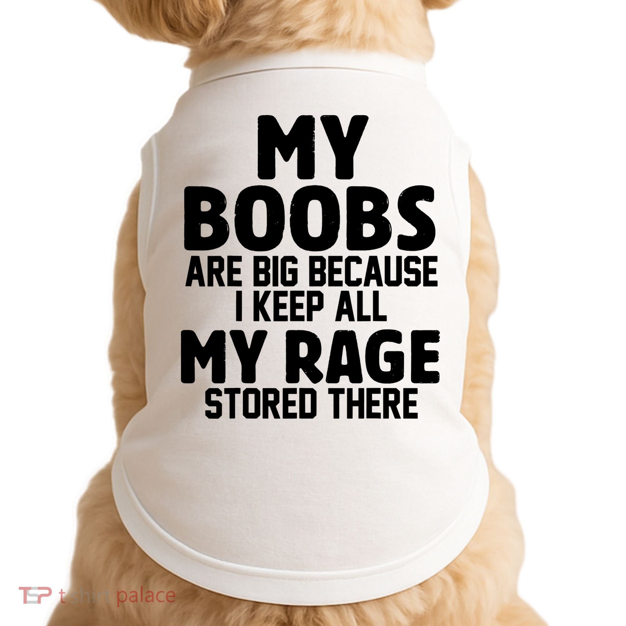My Boobs Are Big I Keep All My Rage Stored There Funny Doggie Tank