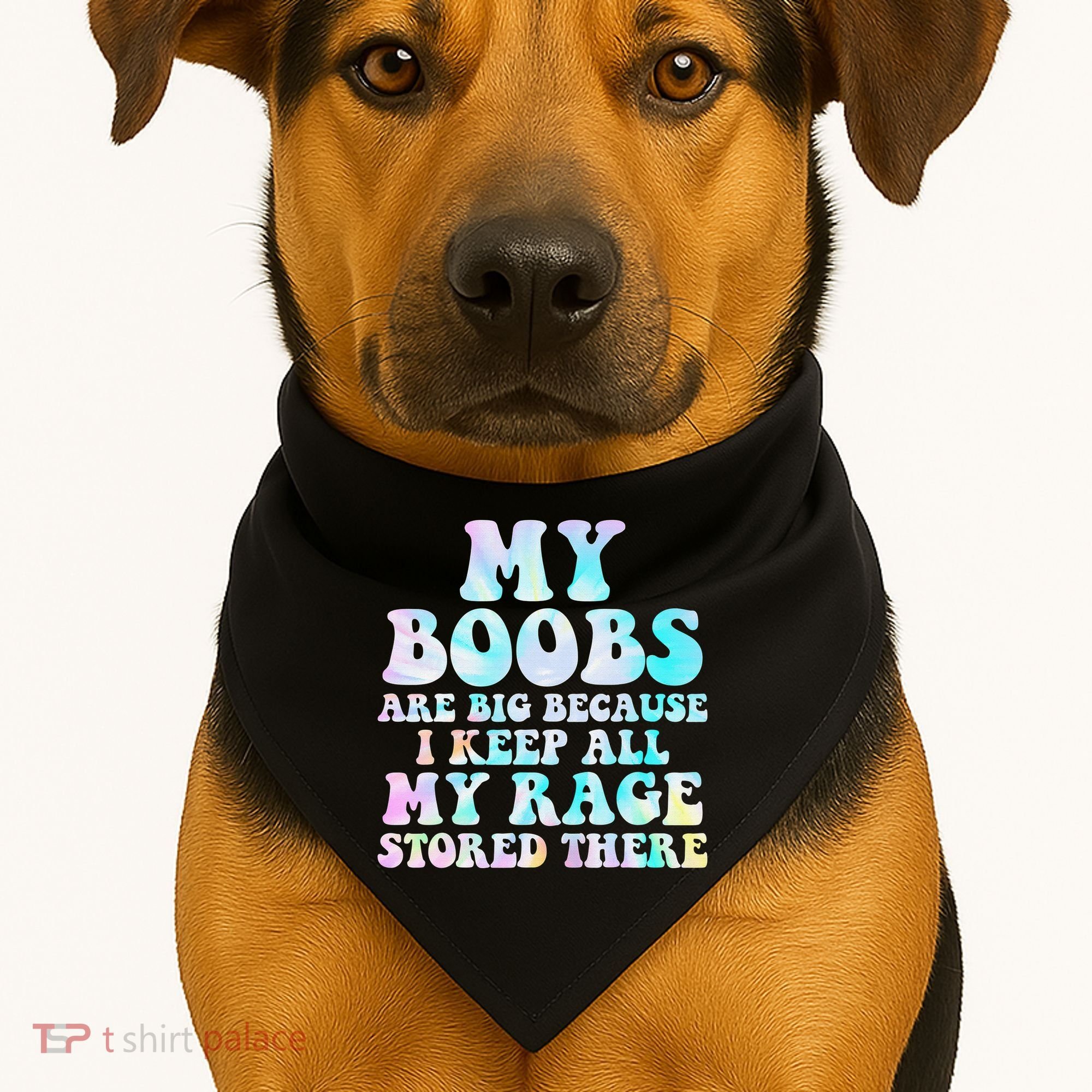 My Boobs Are Big Because I Keep All My Rage Stored There USA-Made Doggie Bandana