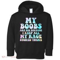 My Boobs Are Big Because I Keep All My Rage Stored There Toddler Hoodie thumb 0