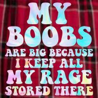 My Boobs Are Big Because I Keep All My Rage Stored There Women's Flannel Plaid Pajama Pants thumb 2