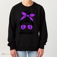 Messy Bun Alzheimer’s Warrior Unbreakable Awareness Month Gift Women's Sweatshirt thumb 0