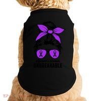 Messy Bun Alzheimer’s Warrior Unbreakable Awareness Month Gift Doggie Tank thumb 0