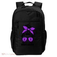 Messy Bun Alzheimer’s Warrior Unbreakable Awareness Month Gift Backpack thumb 0