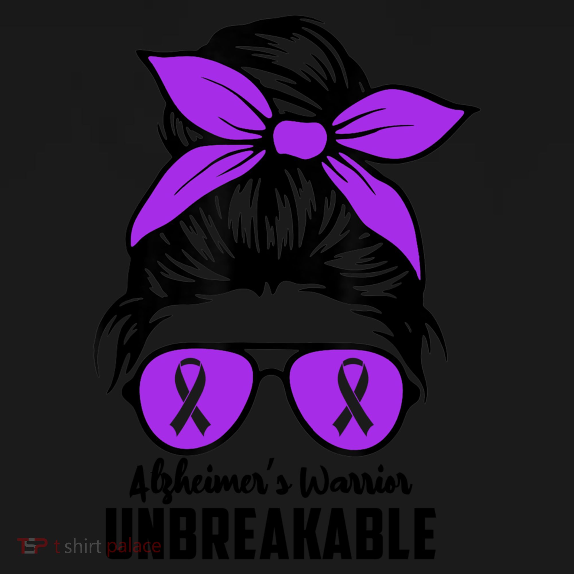 Messy Bun Alzheimer’s Warrior Unbreakable Awareness Month Gift Backpack