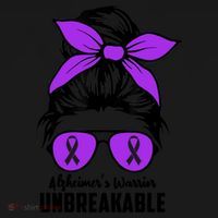 Messy Bun Alzheimer’s Warrior Unbreakable Awareness Month Gift Bucket Hat thumb 4