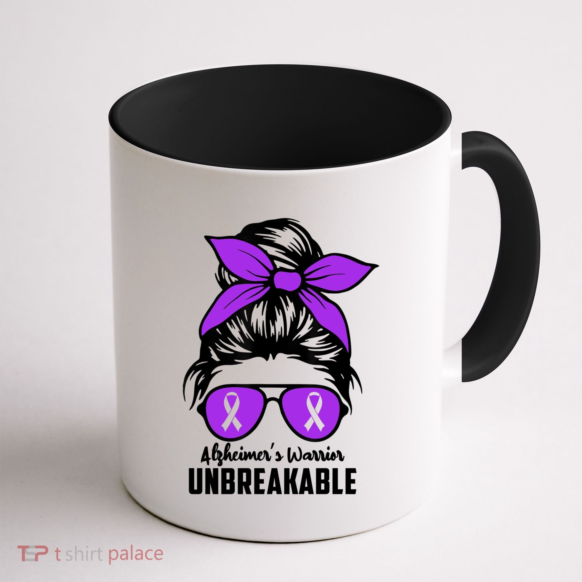 Messy Bun Alzheimer’s Warrior Unbreakable Awareness Month Gift Coffee Mug