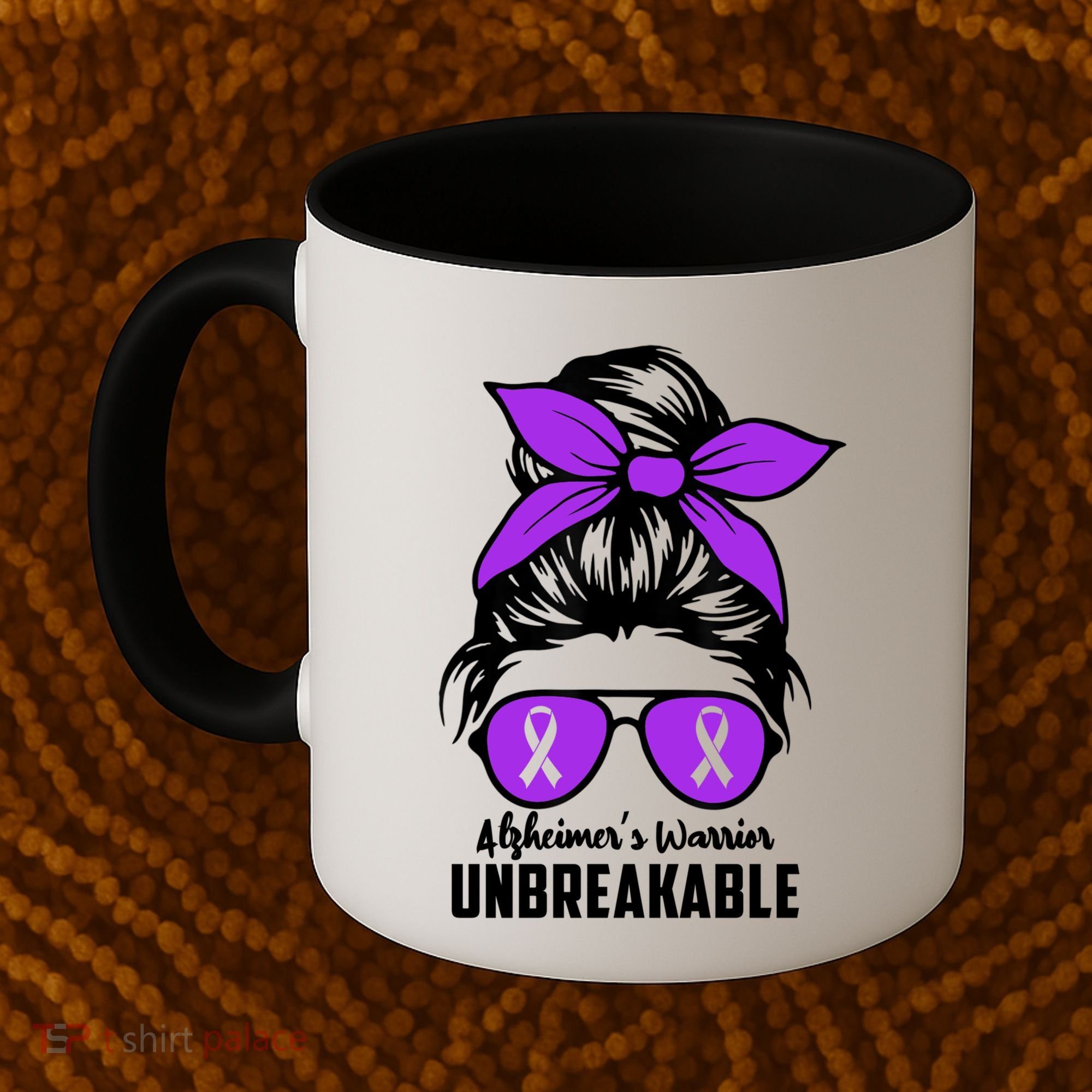 Messy Bun Alzheimer’s Warrior Unbreakable Awareness Month Gift Coffee Mug