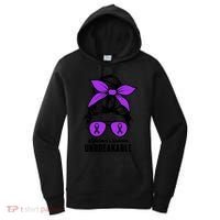 Messy Bun Alzheimer’s Warrior Unbreakable Awareness Month Gift Women's Hoodie thumb 0