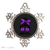 Messy Bun Alzheimer’s Warrior Unbreakable Awareness Month Gift Ornament thumb 0