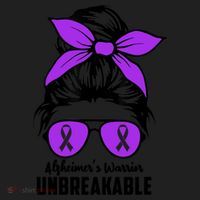 Messy Bun Alzheimer’s Warrior Unbreakable Awareness Month Gift Hat thumb 2